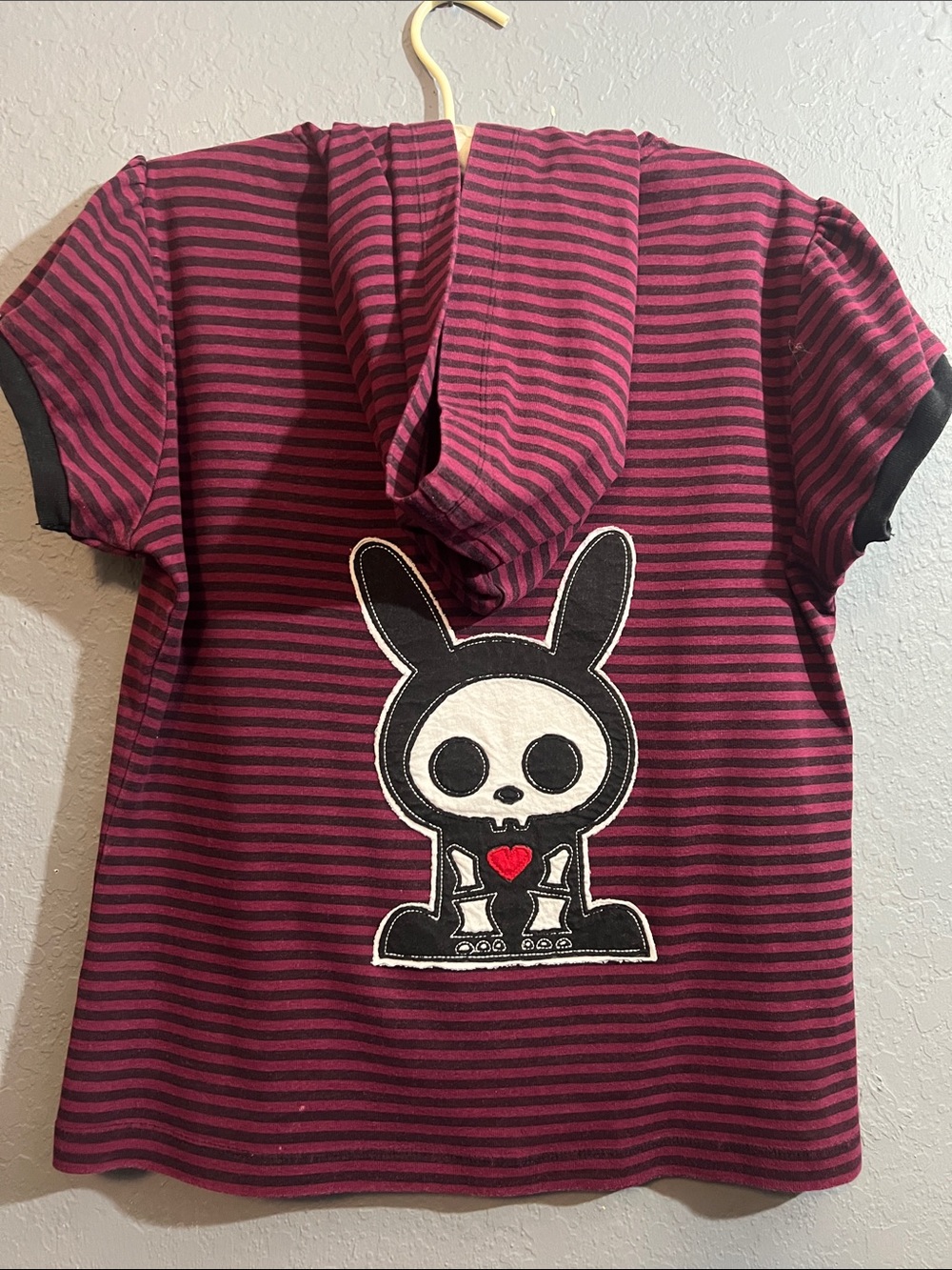 Tripp NYC Pink and Black Striped Short-Sleeve Zip Bodysuit - Picture 2 of 4